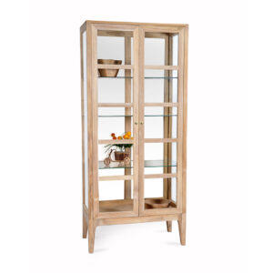 sandro Teak Wood Glass Cabinet